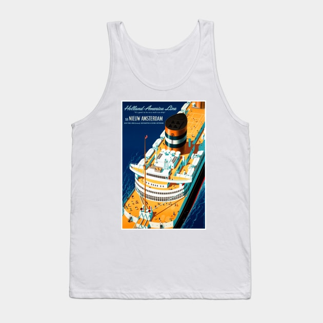 Vintage Travel Poster Netherlands Holland America Line Tank Top by vintagetreasure